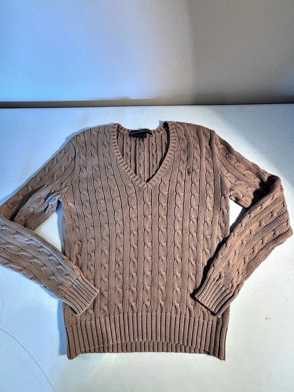 Ralph Lauren Cable Knit Sweater in Brown Large